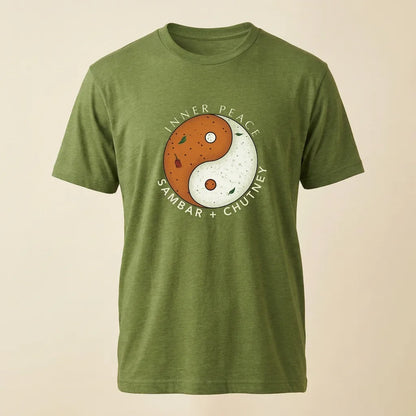 Inner Peace Heather Green tee, plain product shot