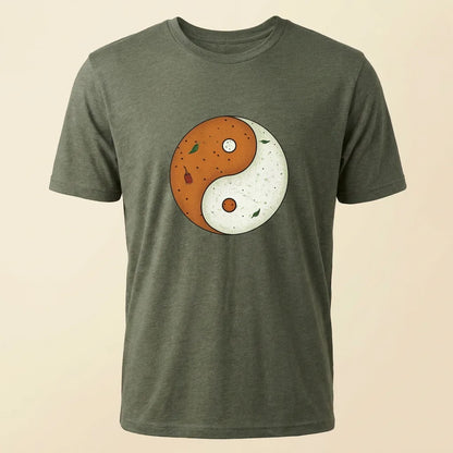 Sambar + Chutney Heather Military Green tee, plain product shot