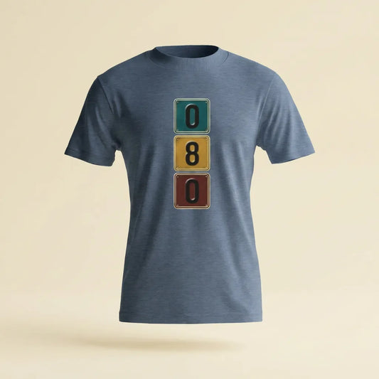 080 Heather Navy tee, plain product shot