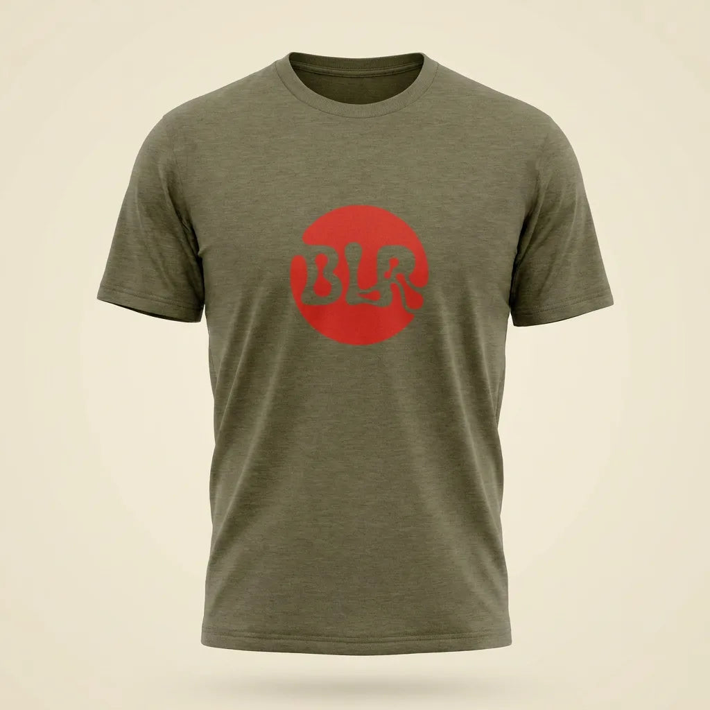 BLR Heather Olive tee, plain product shot