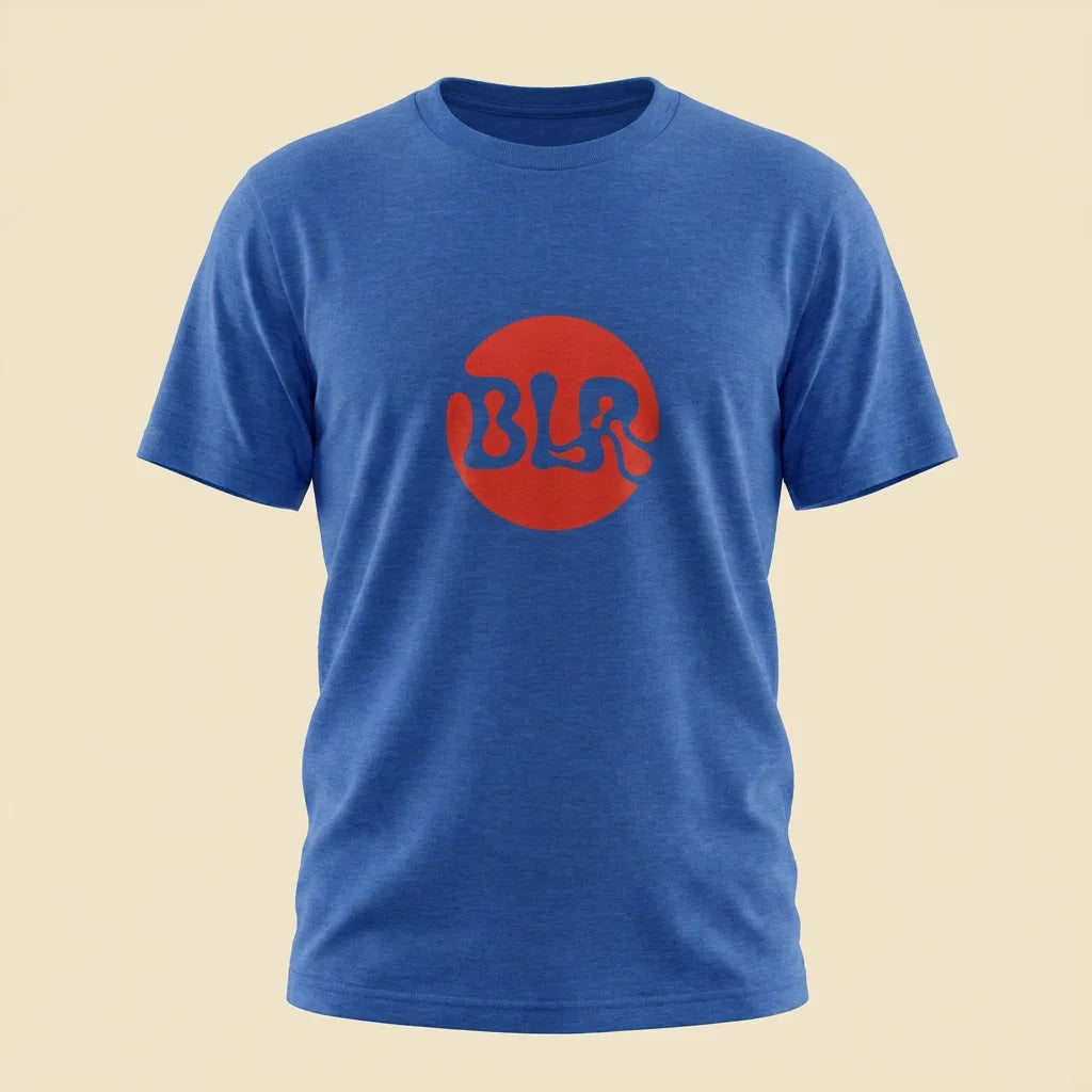 BLR Heather True Royal tee, plain product shot