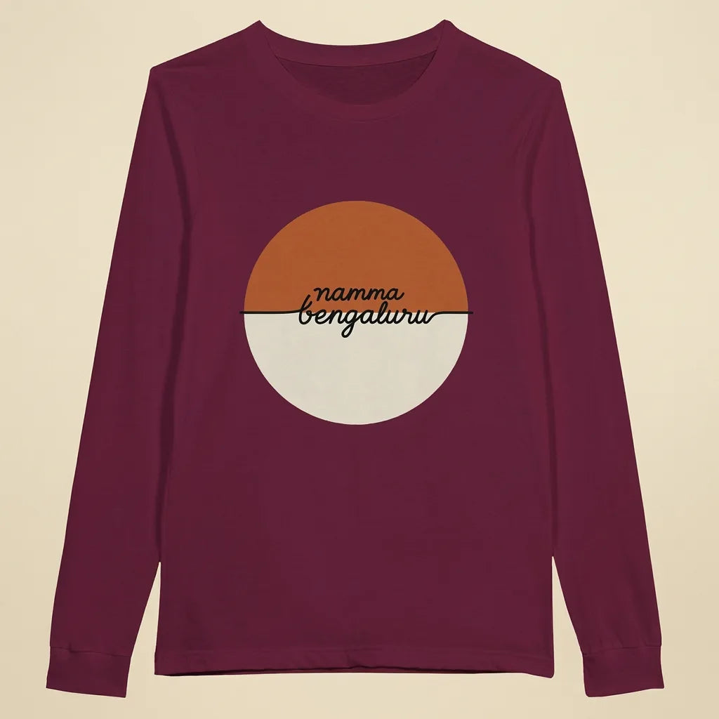 Bengaluru Sundown Maroon tee, plain product shot