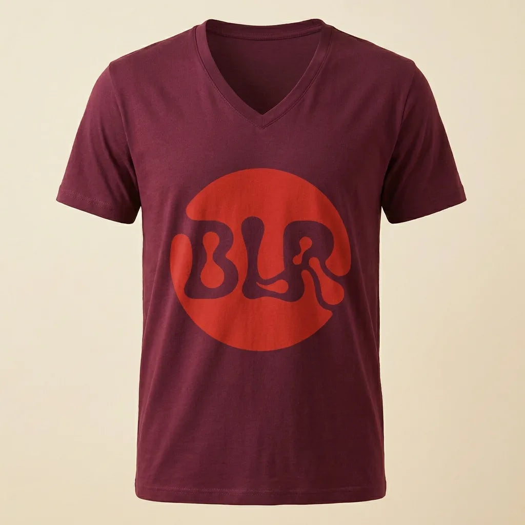 BLR Maroon tee, plain product shot