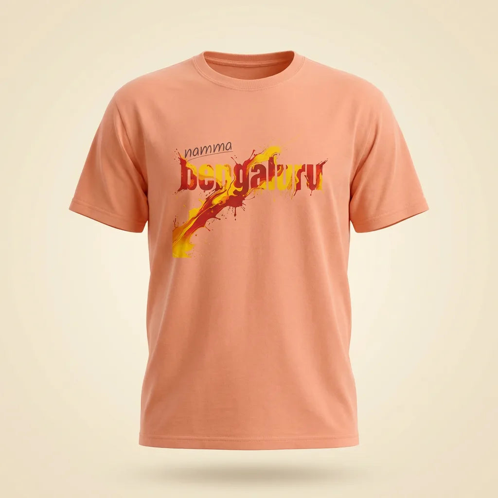 Namma Bengaluru melon tee, plain product shot