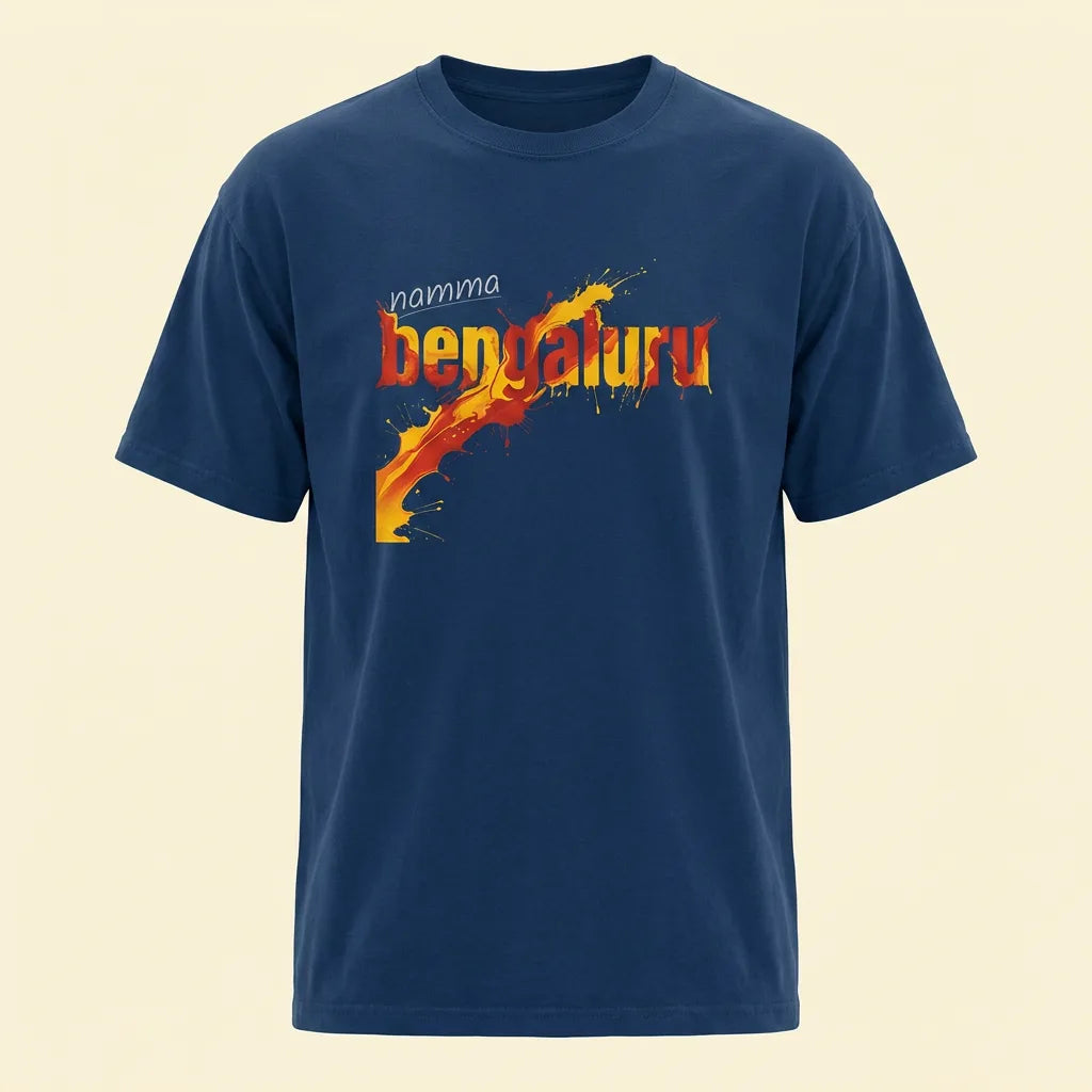 Namma Bengaluru Midnight tee, plain product shot