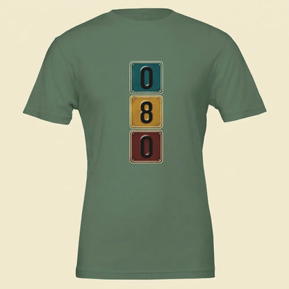080 Military Green tee, plain product shot