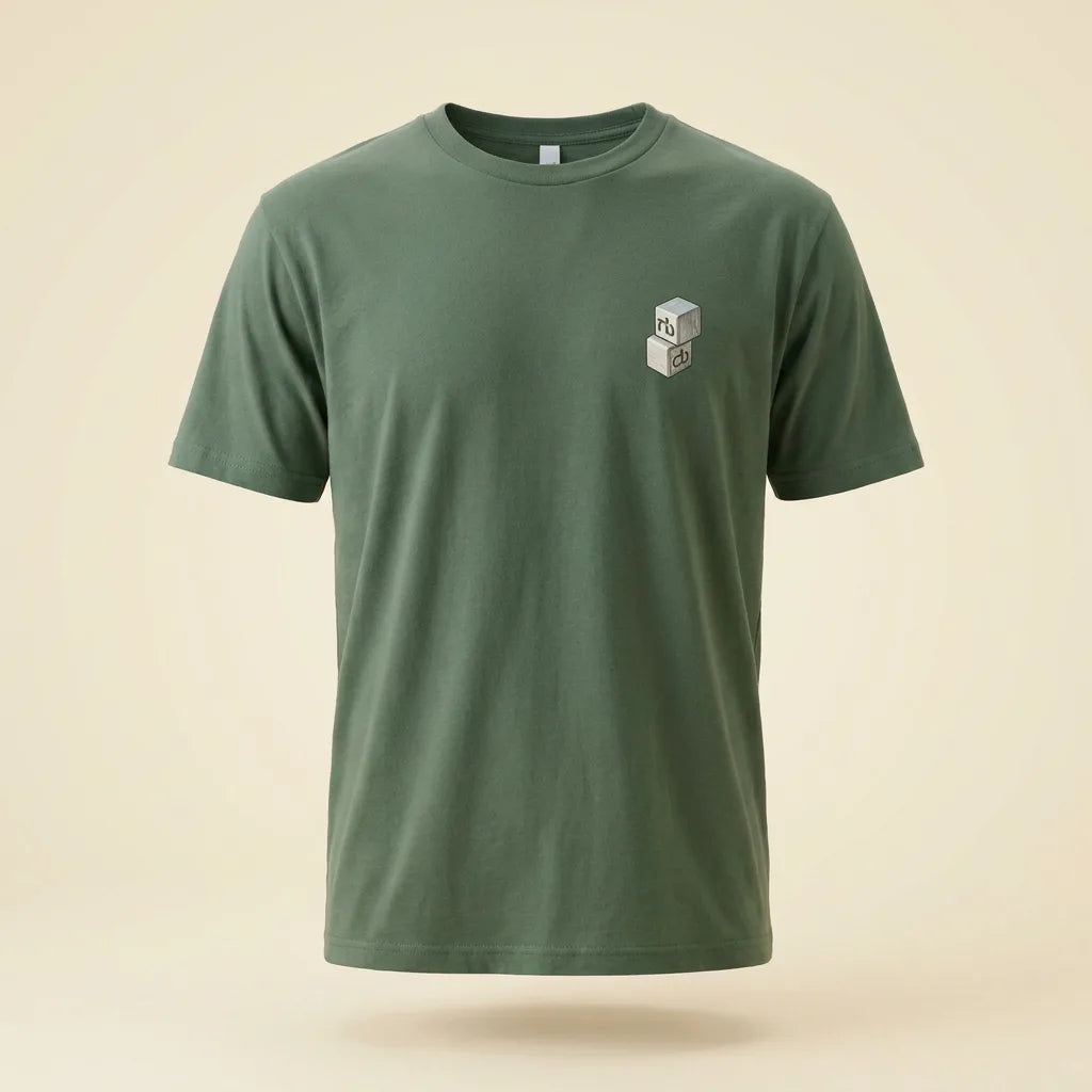 Guru Military Green tee, plain product shot