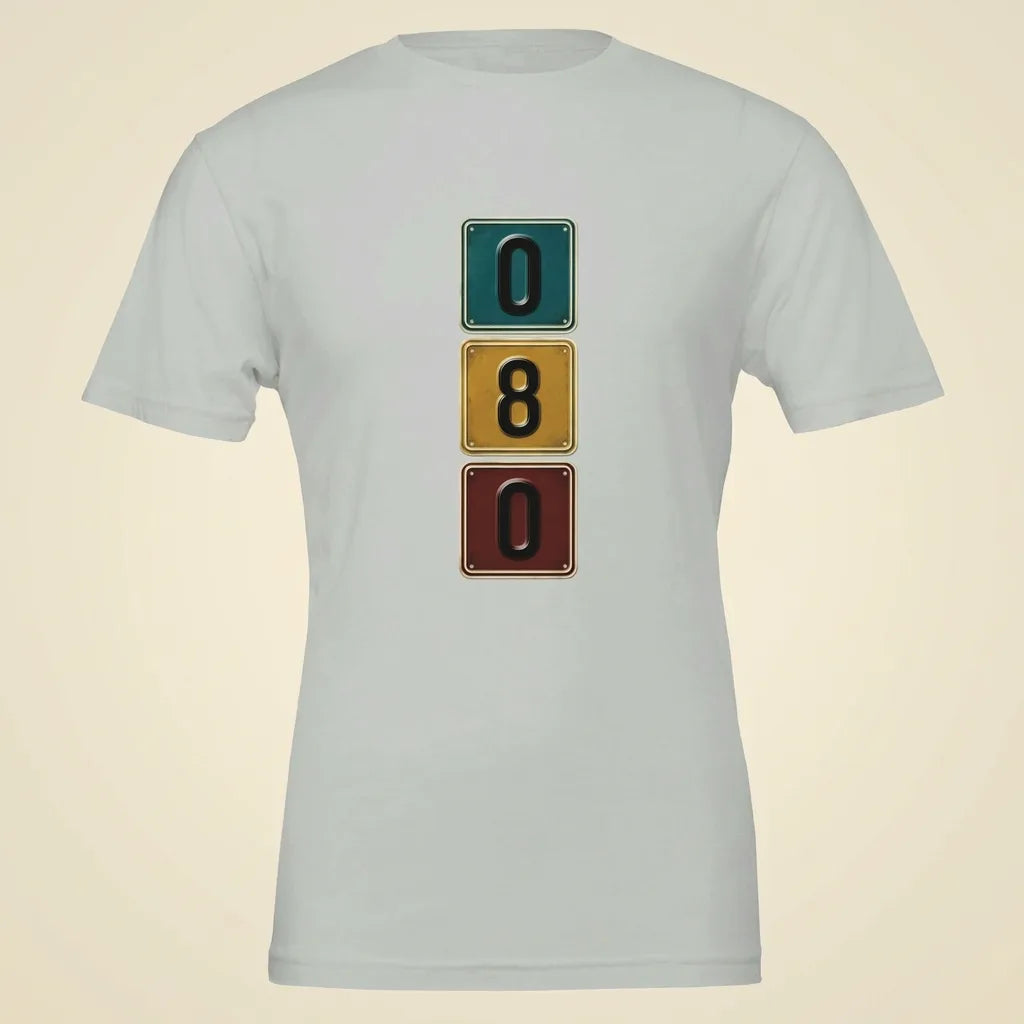 080 Silver tee, plain product shot