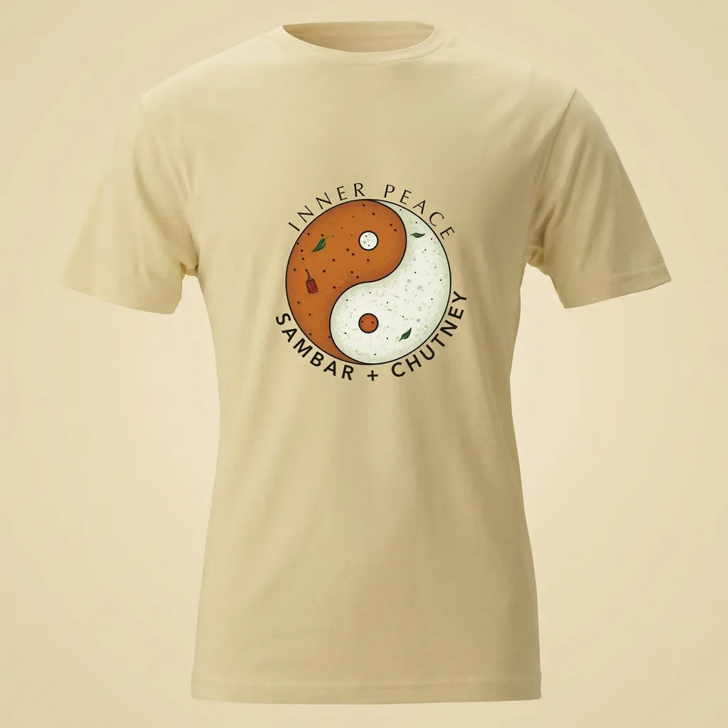 Inner Peace Soft Cream tee, plain product shot