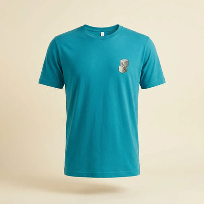 Guru Teal tee, plain product shot