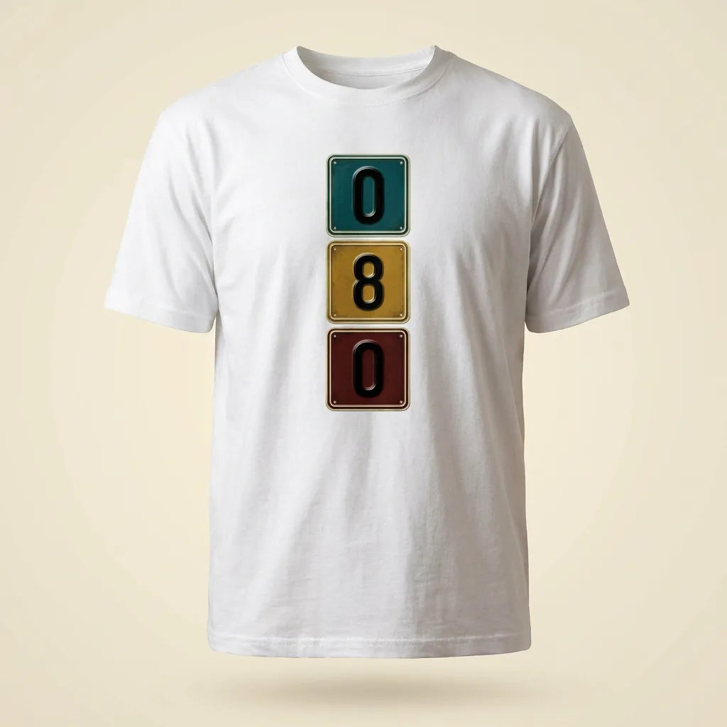 080 White tee, plain product shot