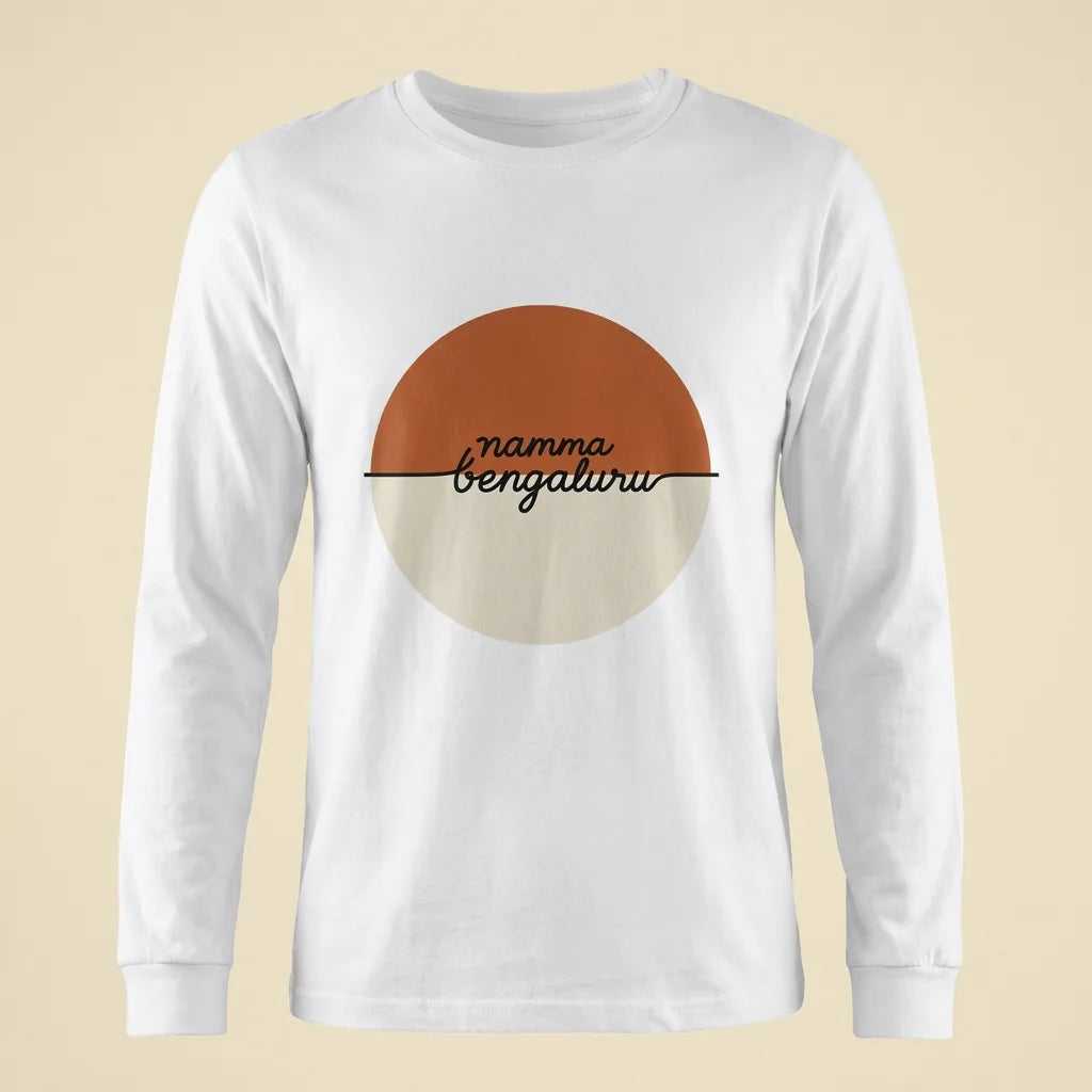 Bengaluru Sundown White tee, plain product shot
