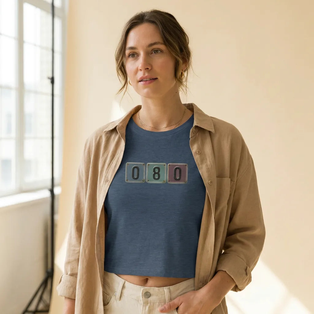 080 tee styled with an open overshirt