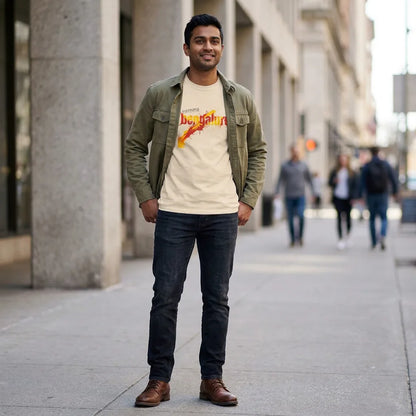 Namma Bengaluru tee styled with an open overshirt